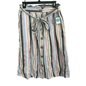 a.n.a. linen blend striped skirt